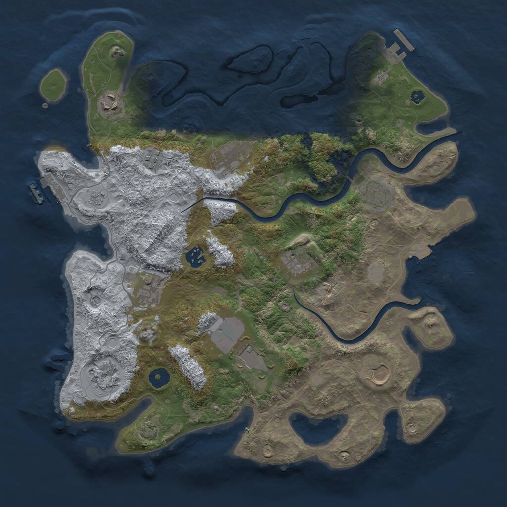 Rust Map: Procedural Map, Size: 3800, Seed: 5663663, 16 Monuments