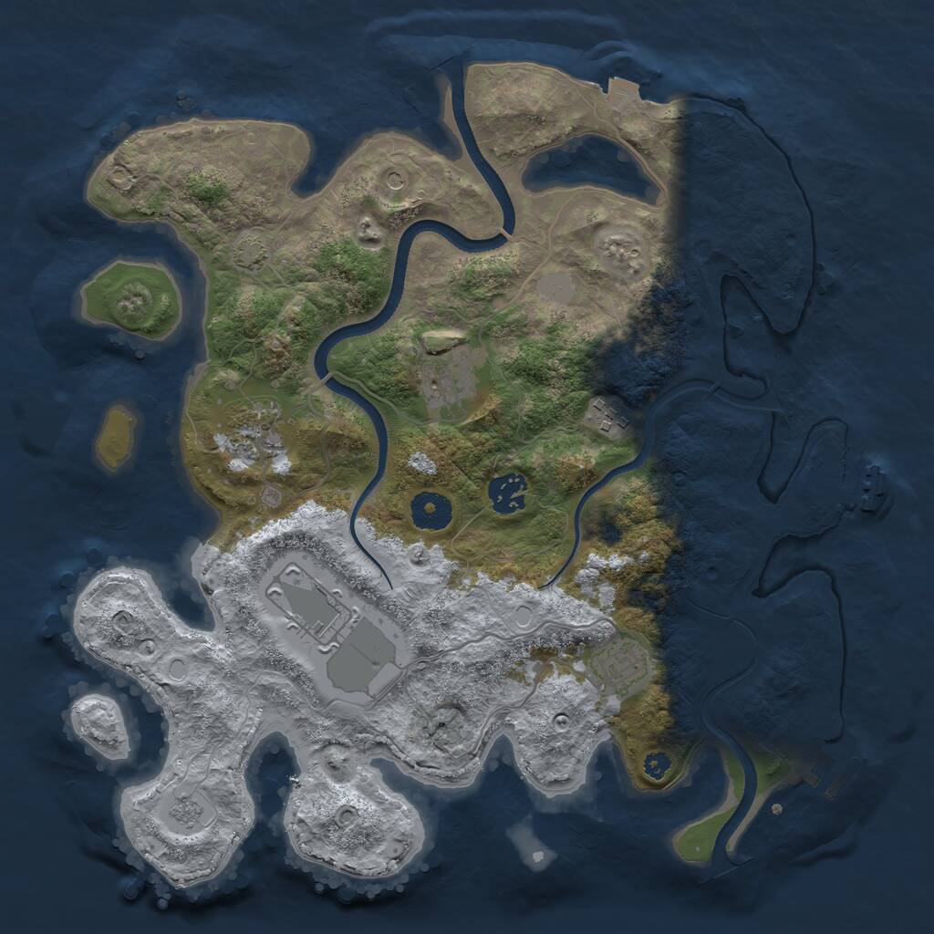 Rust Map: Procedural Map, Size: 3500, Seed: 5098622, 12 Monuments