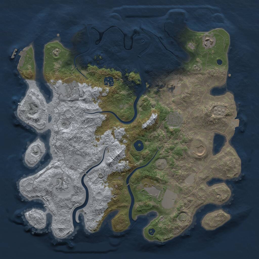 Rust Map: Procedural Map, Size: 3800, Seed: 5347615, 15 Monuments