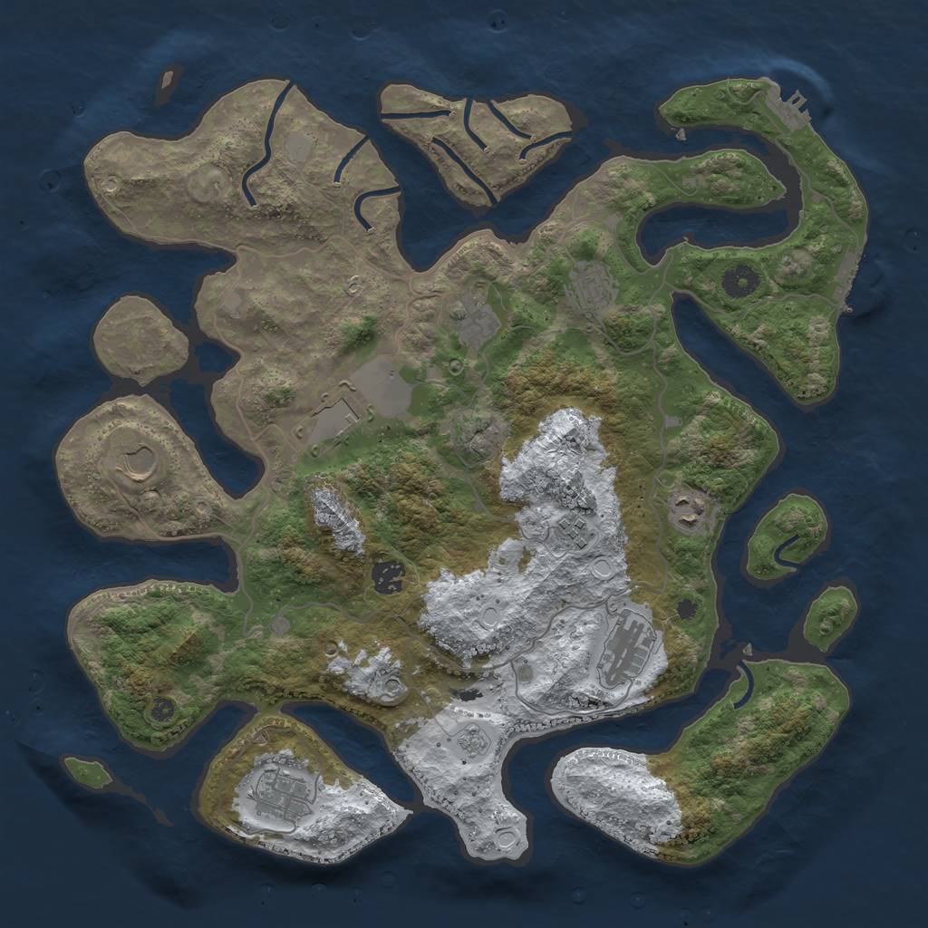 Rust Map: Procedural Map, Size: 4000, Seed: 629067, 18 Monuments