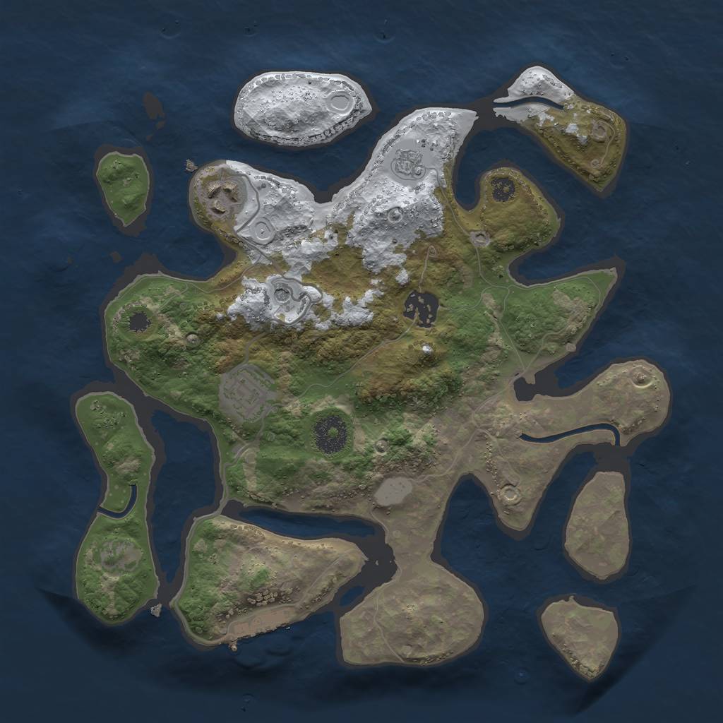 Rust Map: Procedural Map, Size: 3000, Seed: 16516547, 11 Monuments