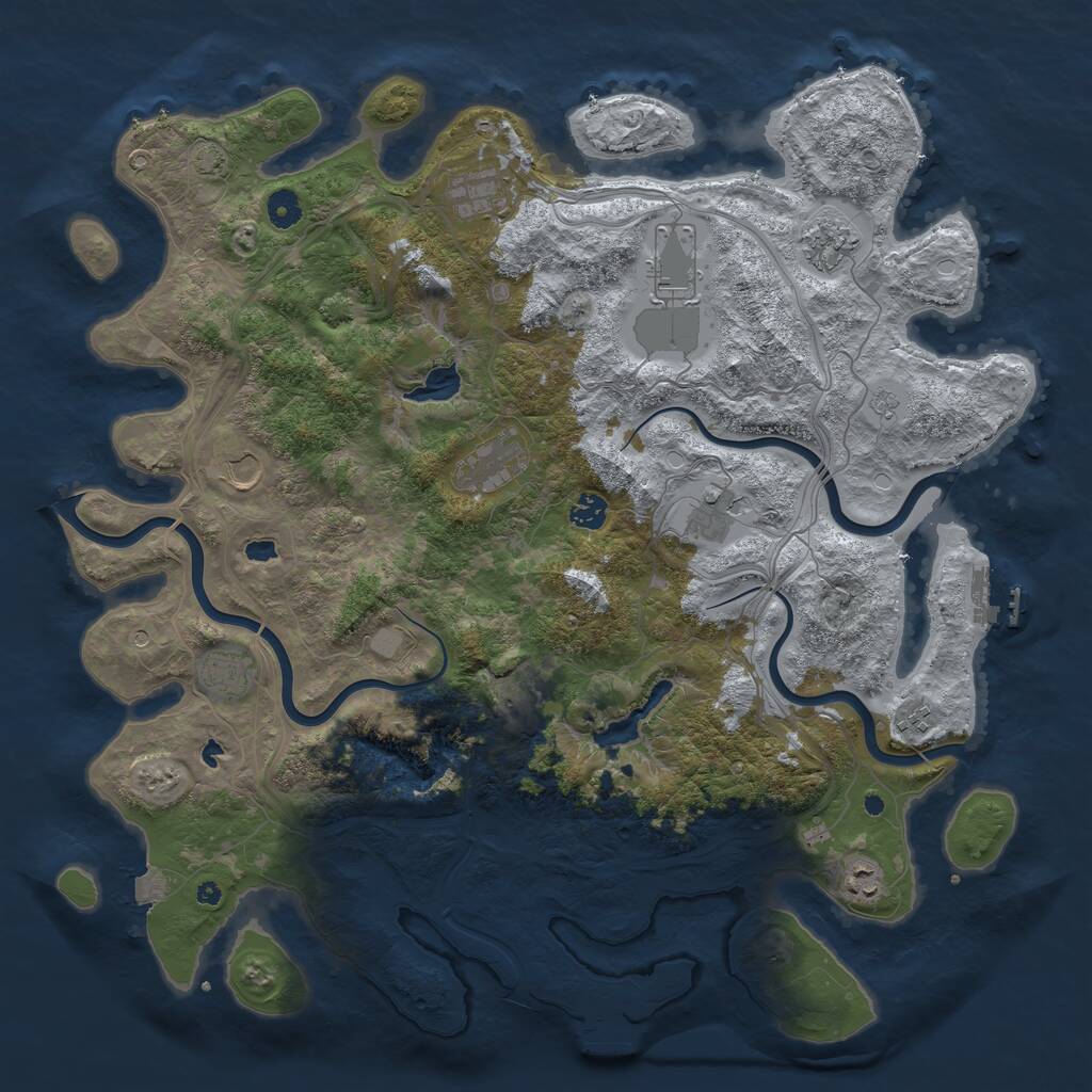 Rust Map: Procedural Map, Size: 4500, Seed: 1695338, 17 Monuments