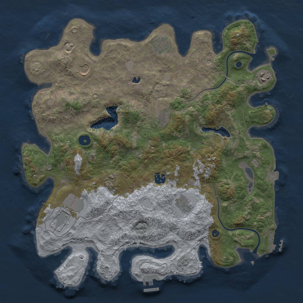 Rust Map: Procedural Map, Size: 4000, Seed: 659752, 15 Monuments