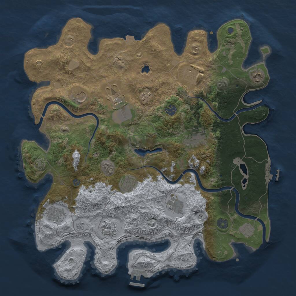 Rust Map: Procedural Map, Size: 4000, Seed: 659752, 17 Monuments