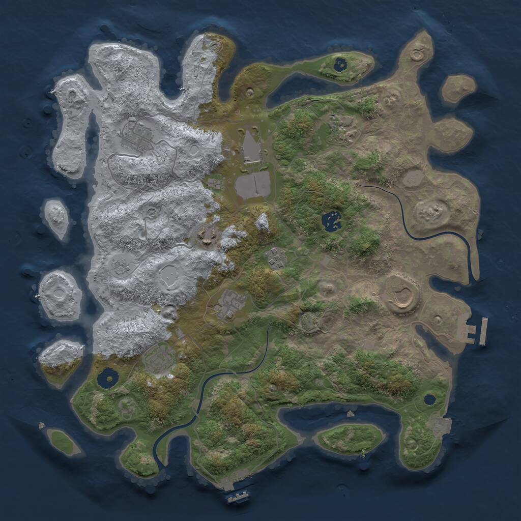 Rust Map: Procedural Map, Size: 3800, Seed: 5618941, 15 Monuments