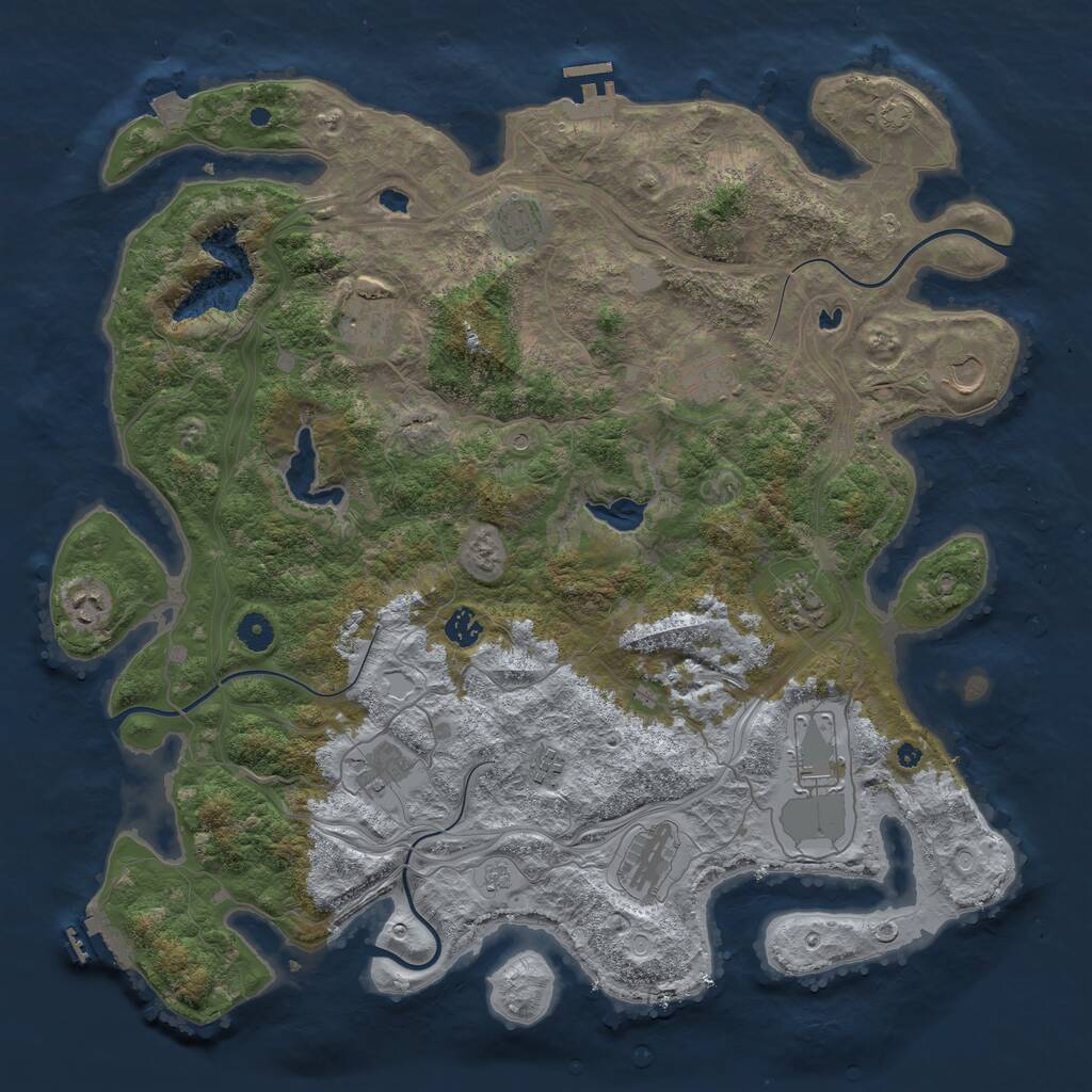 Rust Map: Procedural Map, Size: 4500, Seed: 5697981, 17 Monuments