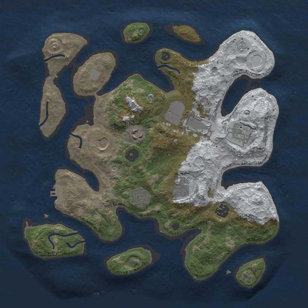 Rust Map: Procedural Map, Size: 3500, Seed: 998516, 15 Monuments