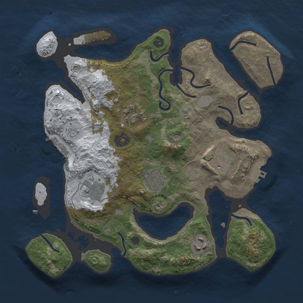 Rust Map: Procedural Map, Size: 3000, Seed: 217379197, 14 Monuments