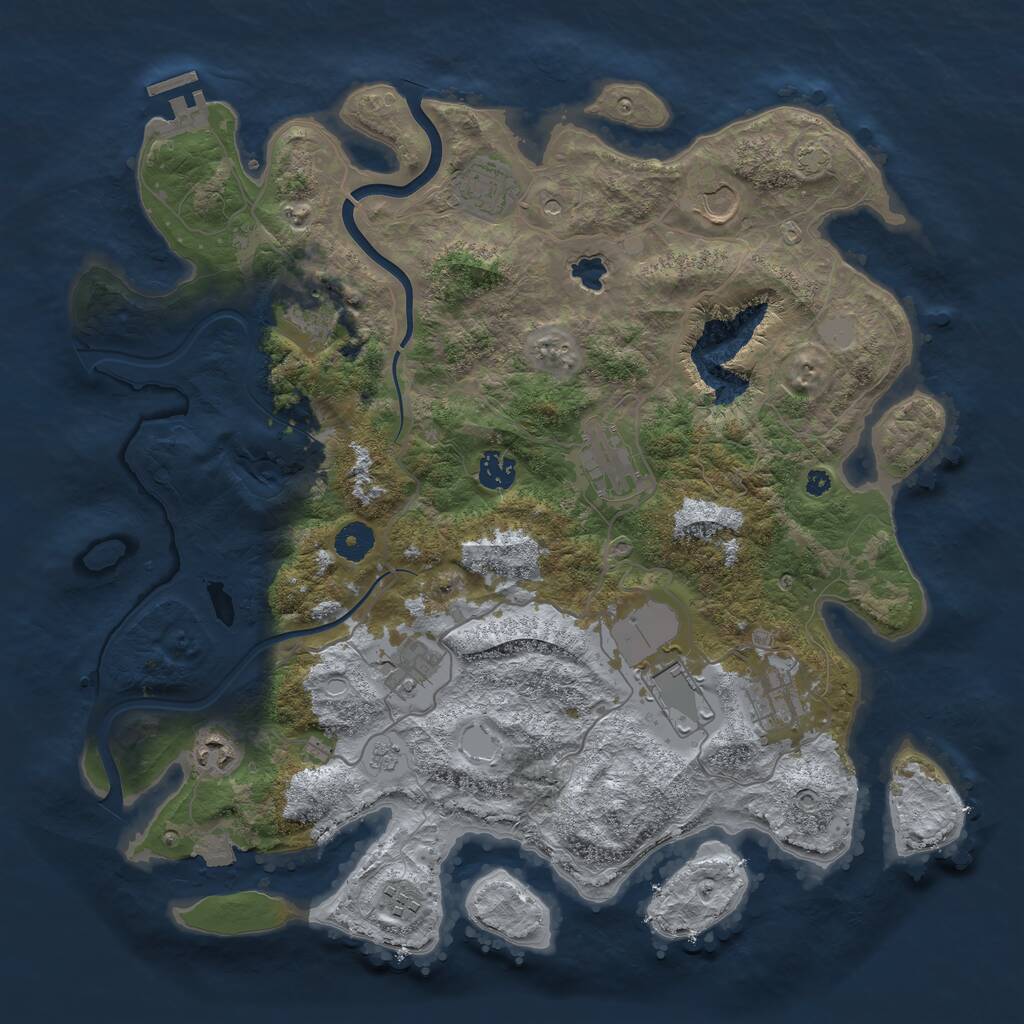 Rust Map: Procedural Map, Size: 4000, Seed: 428443, 15 Monuments