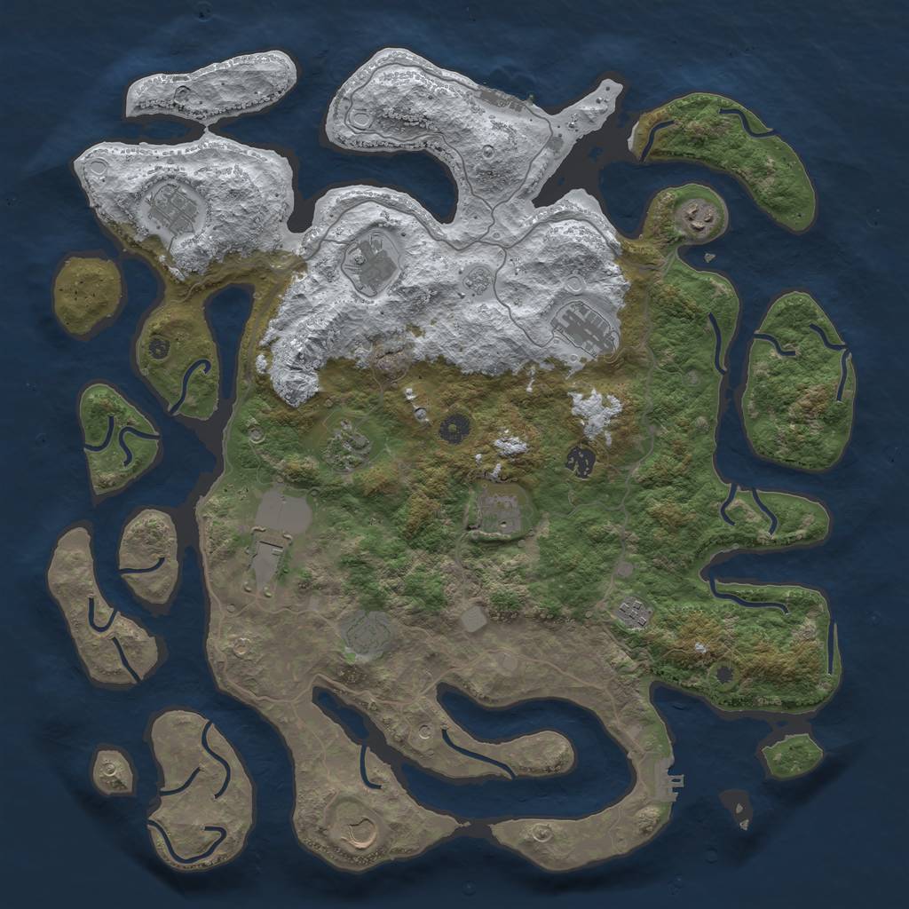 Rust Map: Procedural Map, Size: 4500, Seed: 5662003, 20 Monuments