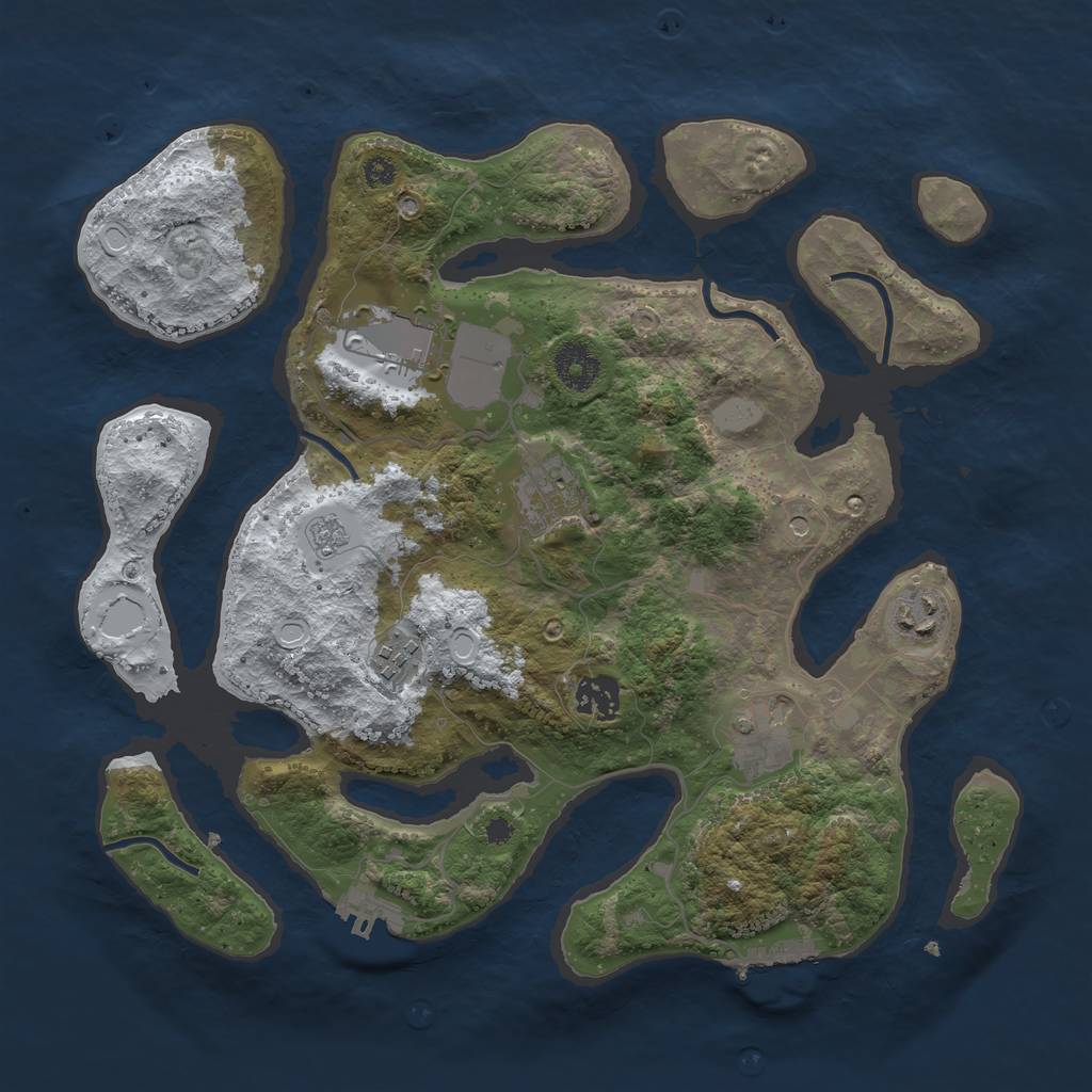 Rust Map: Procedural Map, Size: 3500, Seed: 5809902, 15 Monuments