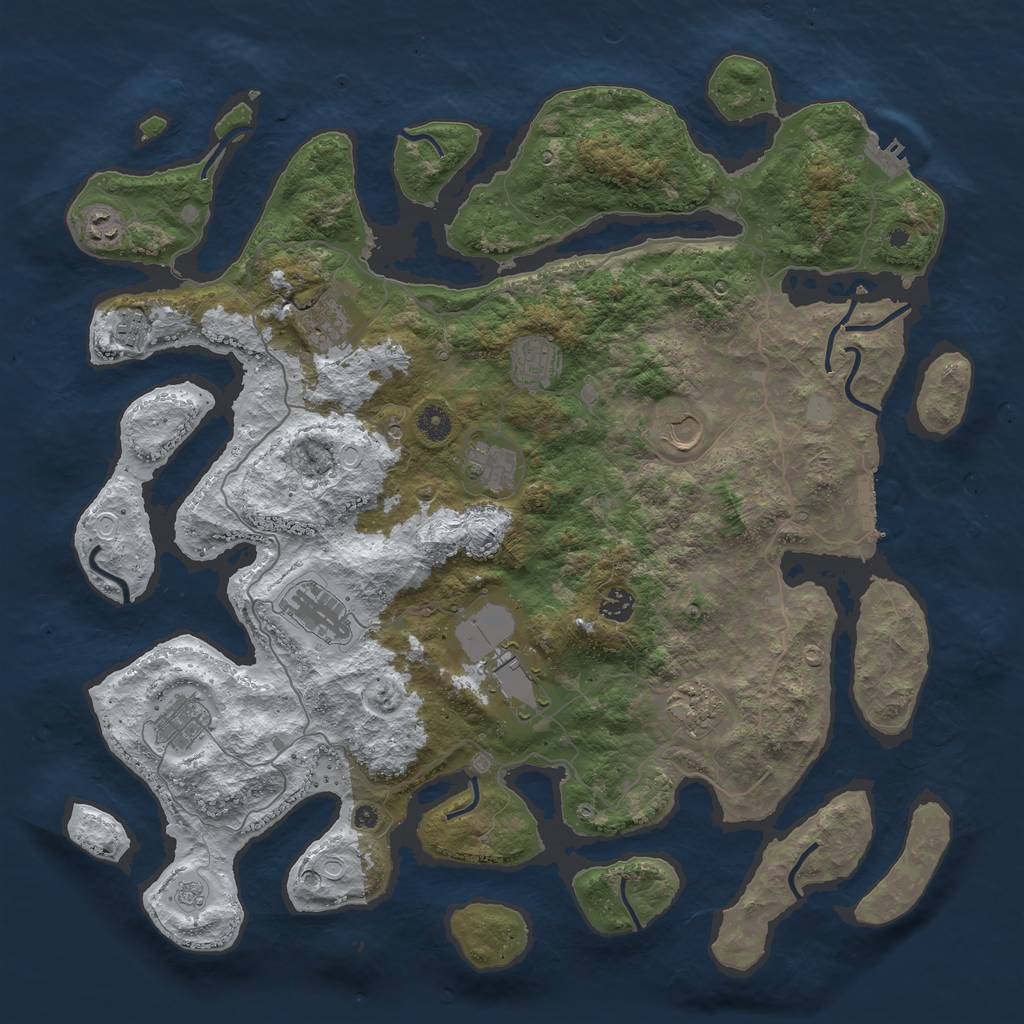 Rust Map: Procedural Map, Size: 4500, Seed: 3319480, 20 Monuments