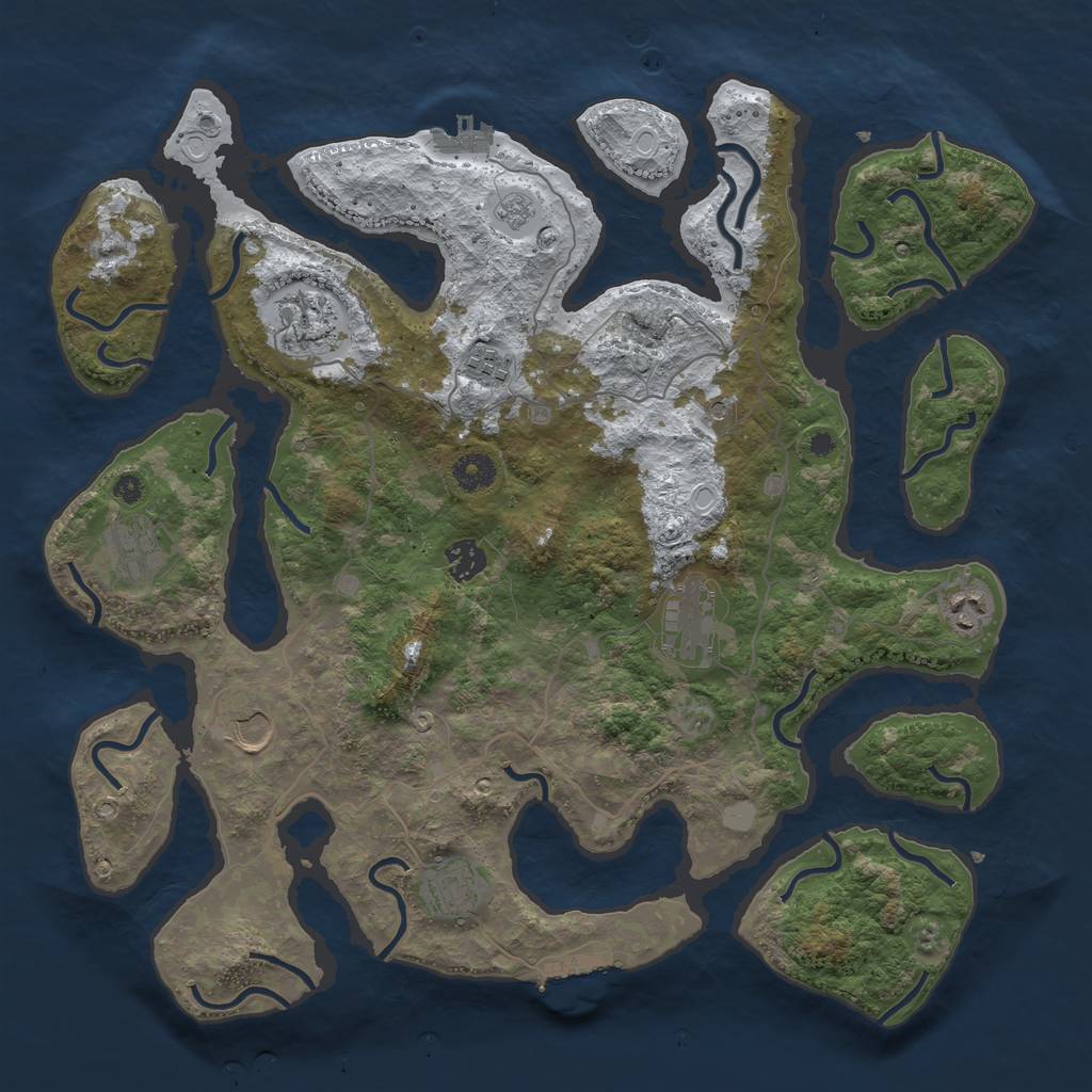 Rust Map: Procedural Map, Size: 4000, Seed: 156447, 17 Monuments