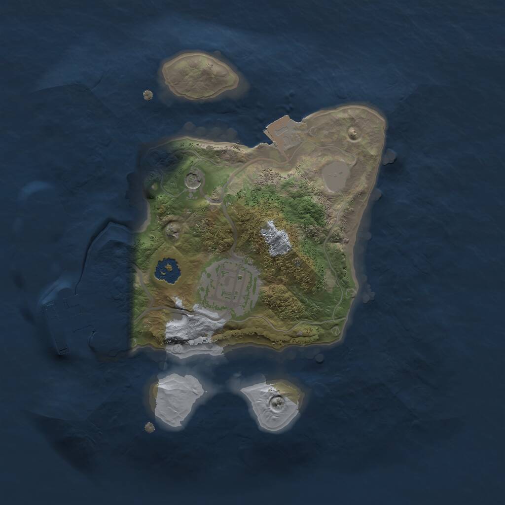 Rust Map: Procedural Map, Size: 2000, Seed: 59689811, 4 Monuments