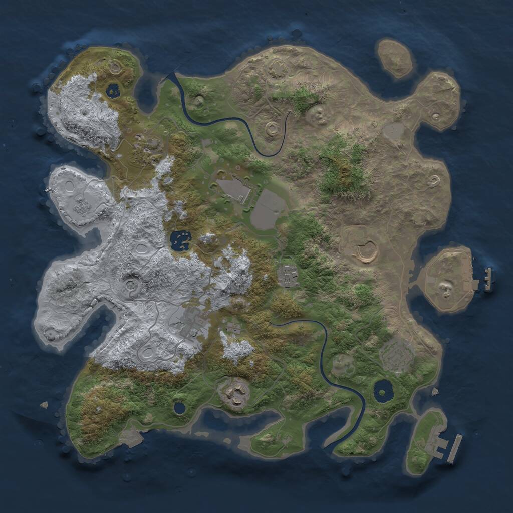 Rust Map: Procedural Map, Size: 3500, Seed: 4000027, 14 Monuments