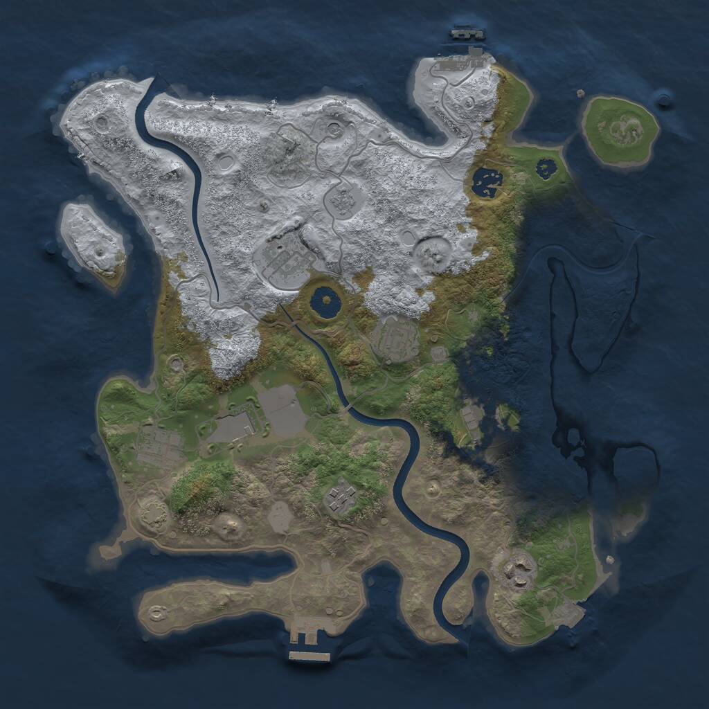 Rust Map: Procedural Map, Size: 3500, Seed: 6150360, 14 Monuments