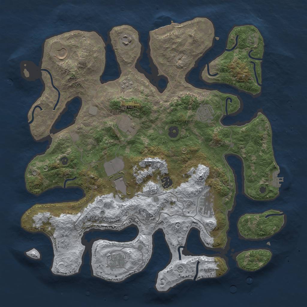 Rust Map: Procedural Map, Size: 4000, Seed: 715300, 18 Monuments