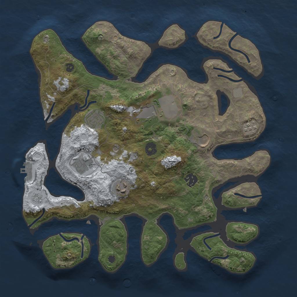 Rust Map: Procedural Map, Size: 3500, Seed: 4860880, 15 Monuments