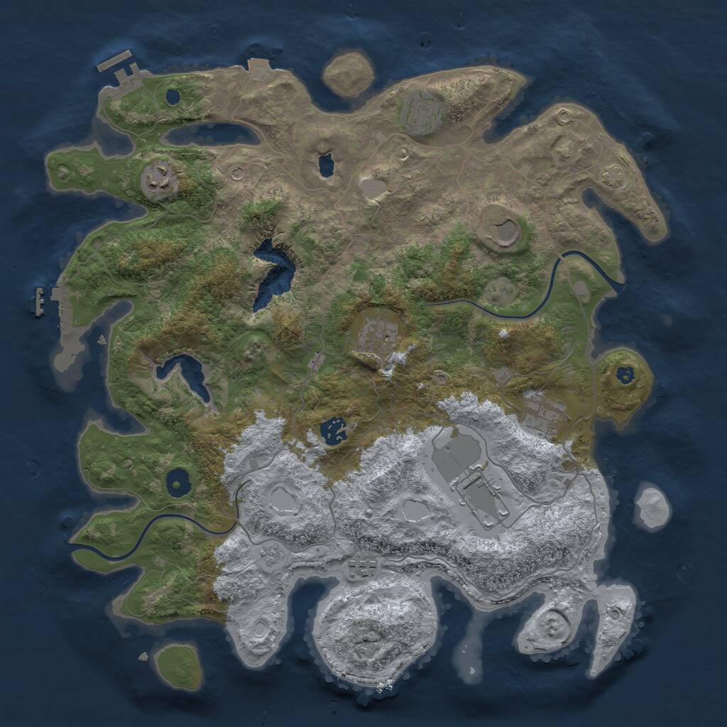 Rust Map: Procedural Map, Size: 4000, Seed: 283591, 14 Monuments