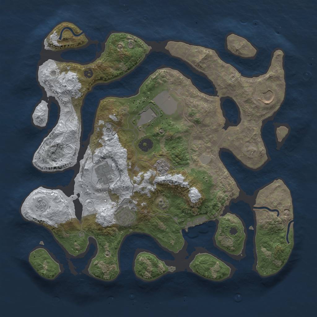 Rust Map: Procedural Map, Size: 3500, Seed: 413526, 13 Monuments