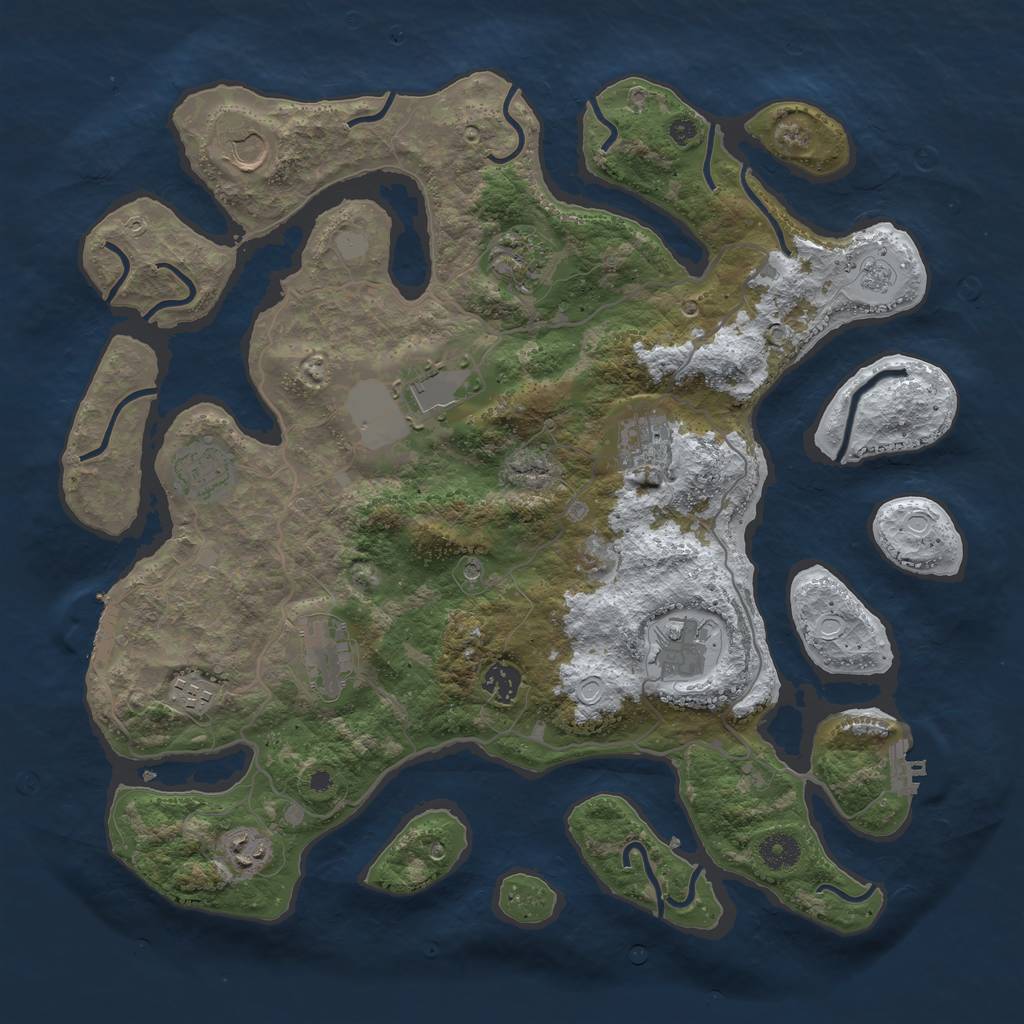 Rust Map: Procedural Map, Size: 4000, Seed: 609326, 19 Monuments