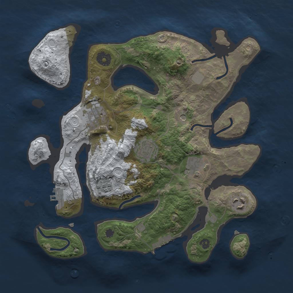 Rust Map: Procedural Map, Size: 3000, Seed: 430317432, 13 Monuments