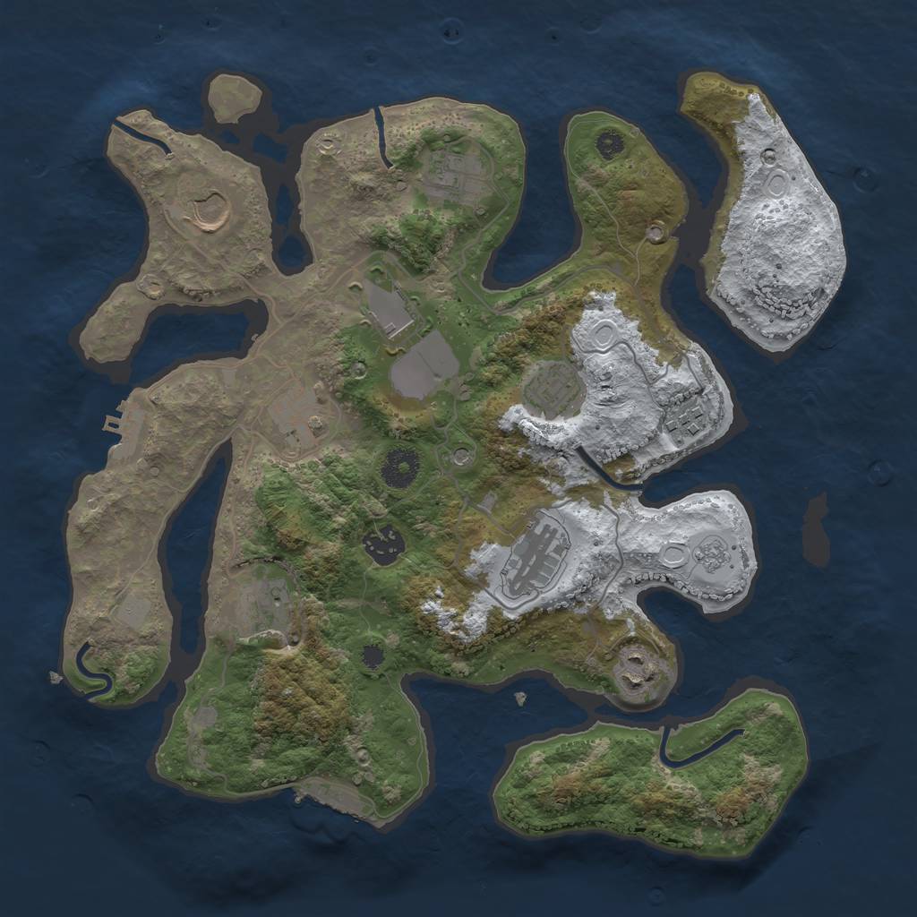 Rust Map: Procedural Map, Size: 3500, Seed: 6456796, 19 Monuments