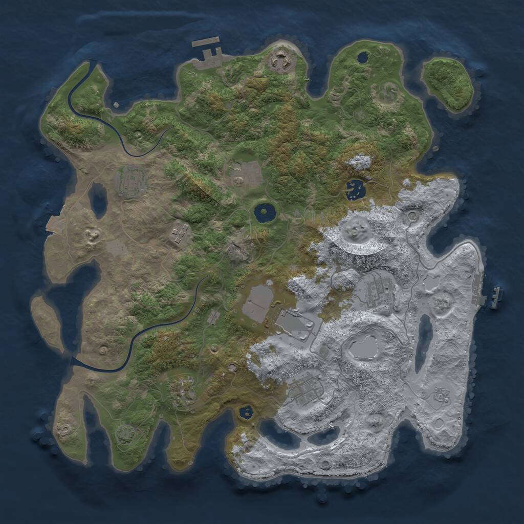 Rust Map: Procedural Map, Size: 3800, Seed: 5110267, 15 Monuments