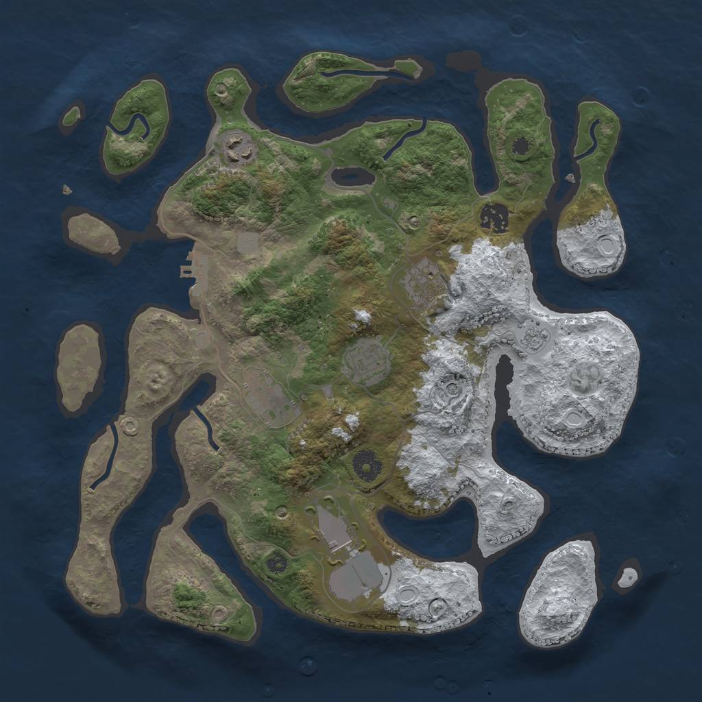 Rust Map: Procedural Map, Size: 3500, Seed: 582990, 14 Monuments