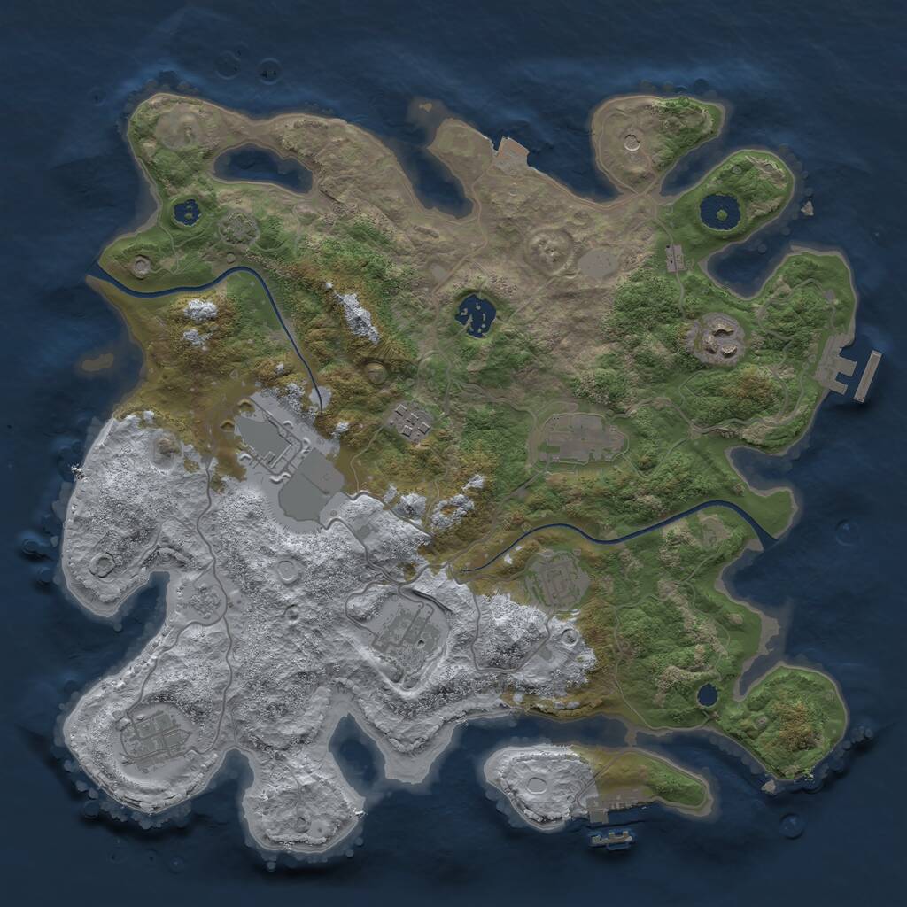 Rust Map: Procedural Map, Size: 3500, Seed: 479039, 14 Monuments
