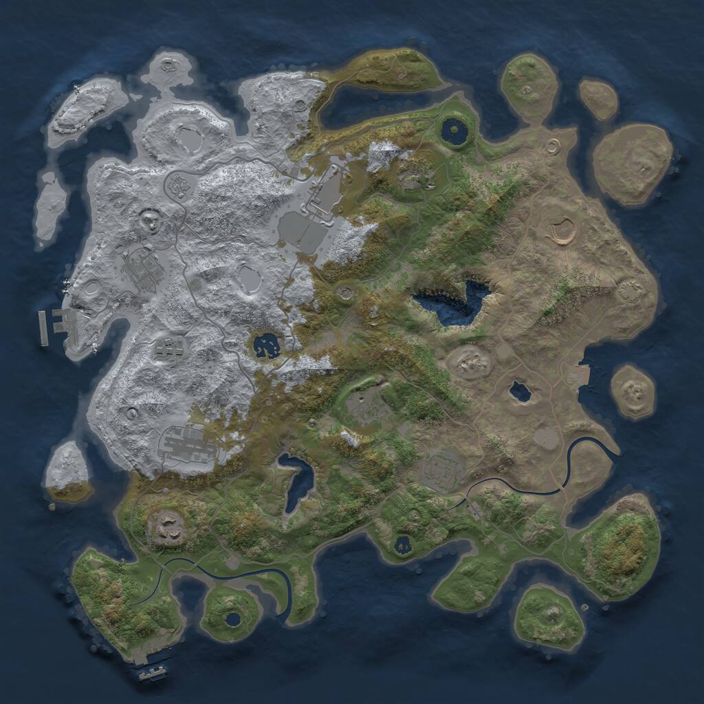 Rust Map: Procedural Map, Size: 4000, Seed: 415273, 16 Monuments