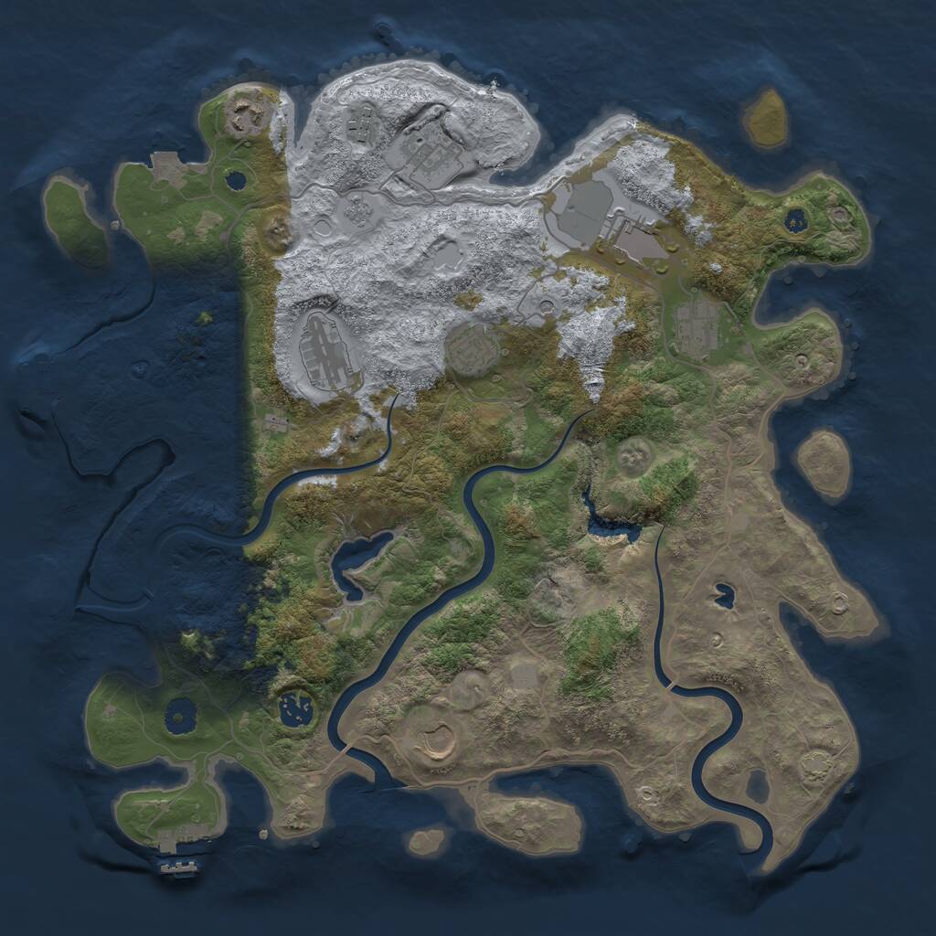 Rust Map: Procedural Map, Size: 4000, Seed: 916487, 15 Monuments