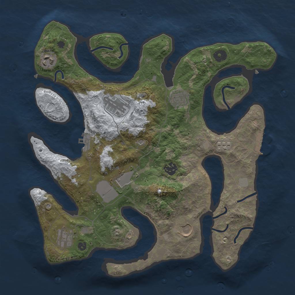 Rust Map: Procedural Map, Size: 3500, Seed: 895104, 16 Monuments