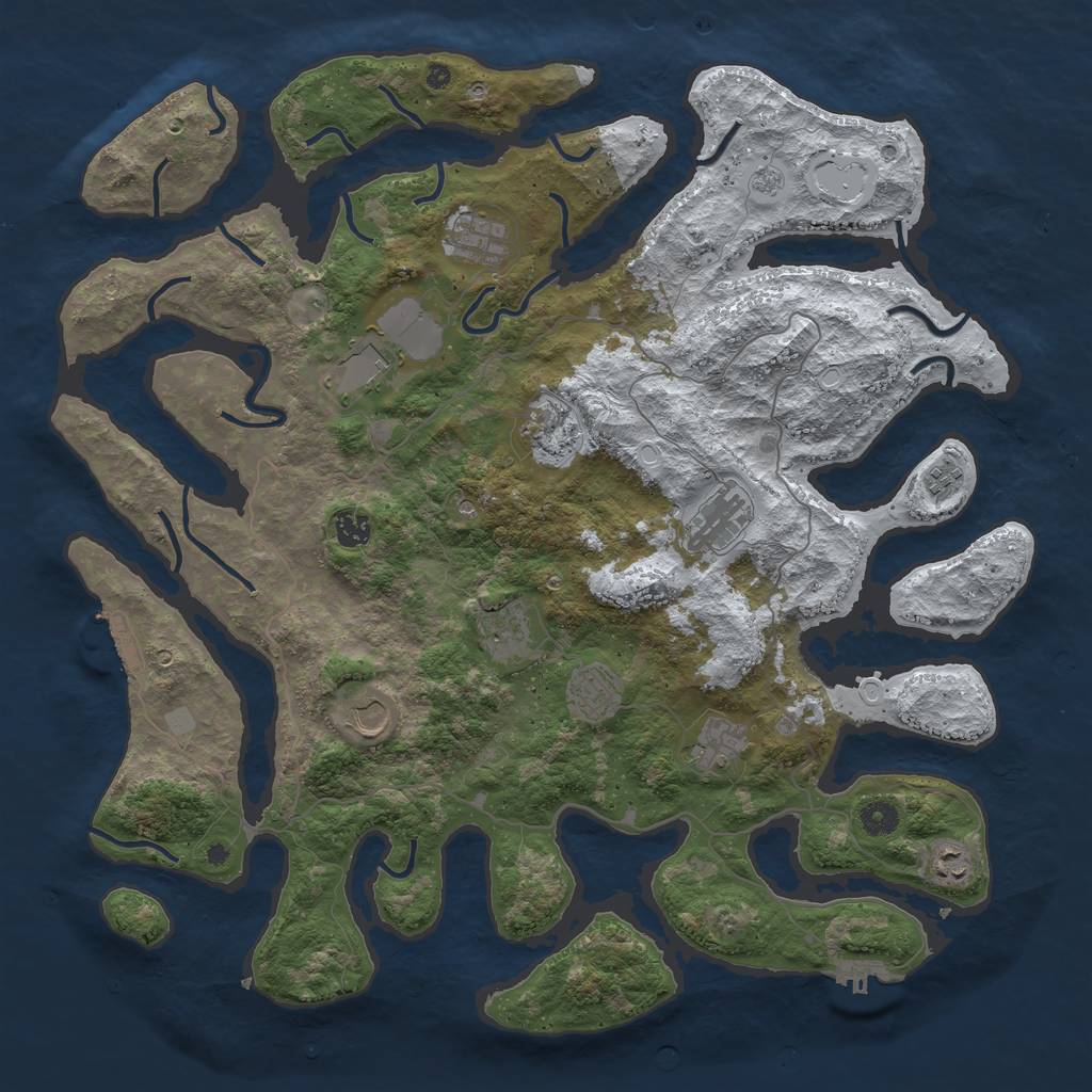 Rust Map: Procedural Map, Size: 4500, Seed: 3368491, 20 Monuments