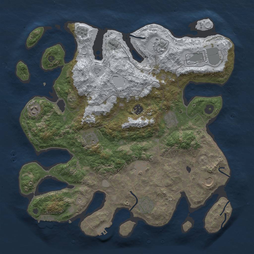 Rust Map: Procedural Map, Size: 4000, Seed: 196906, 19 Monuments
