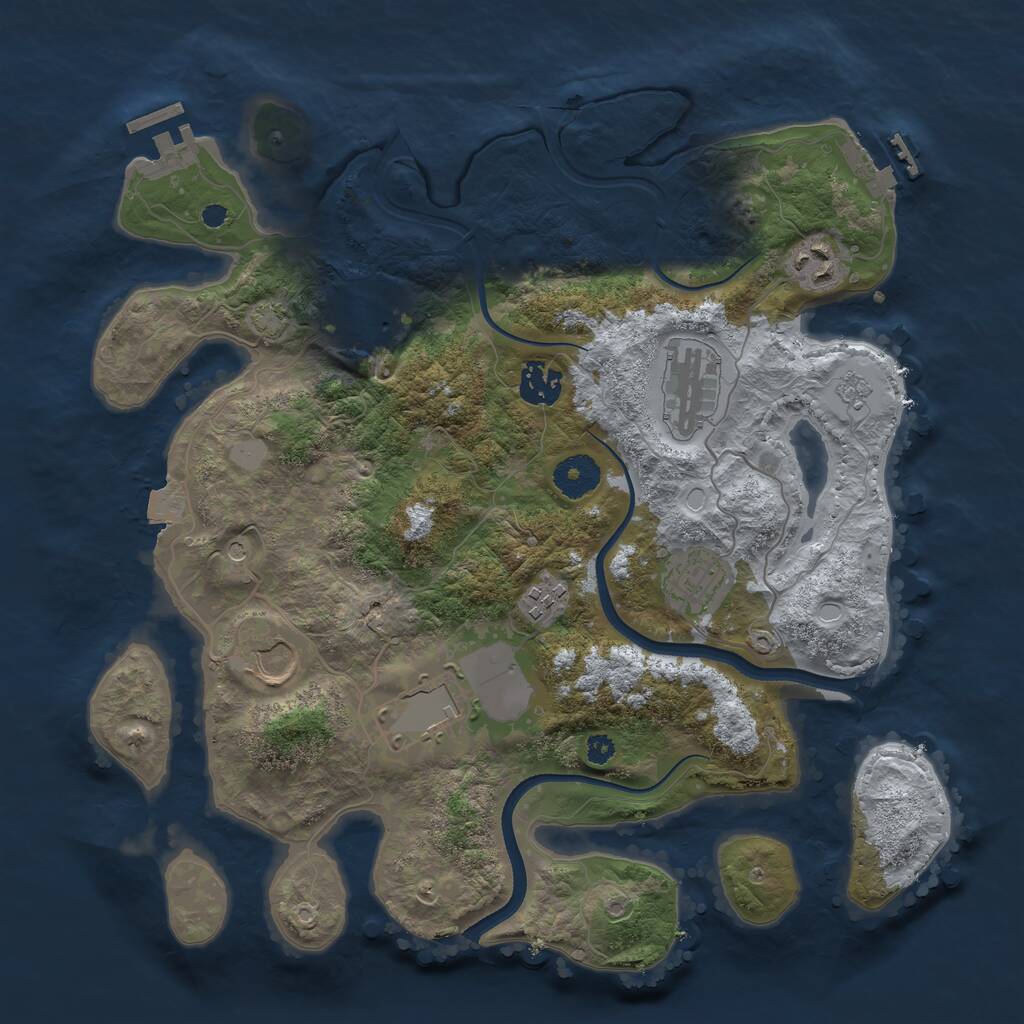 Rust Map: Procedural Map, Size: 3500, Seed: 5027788, 14 Monuments