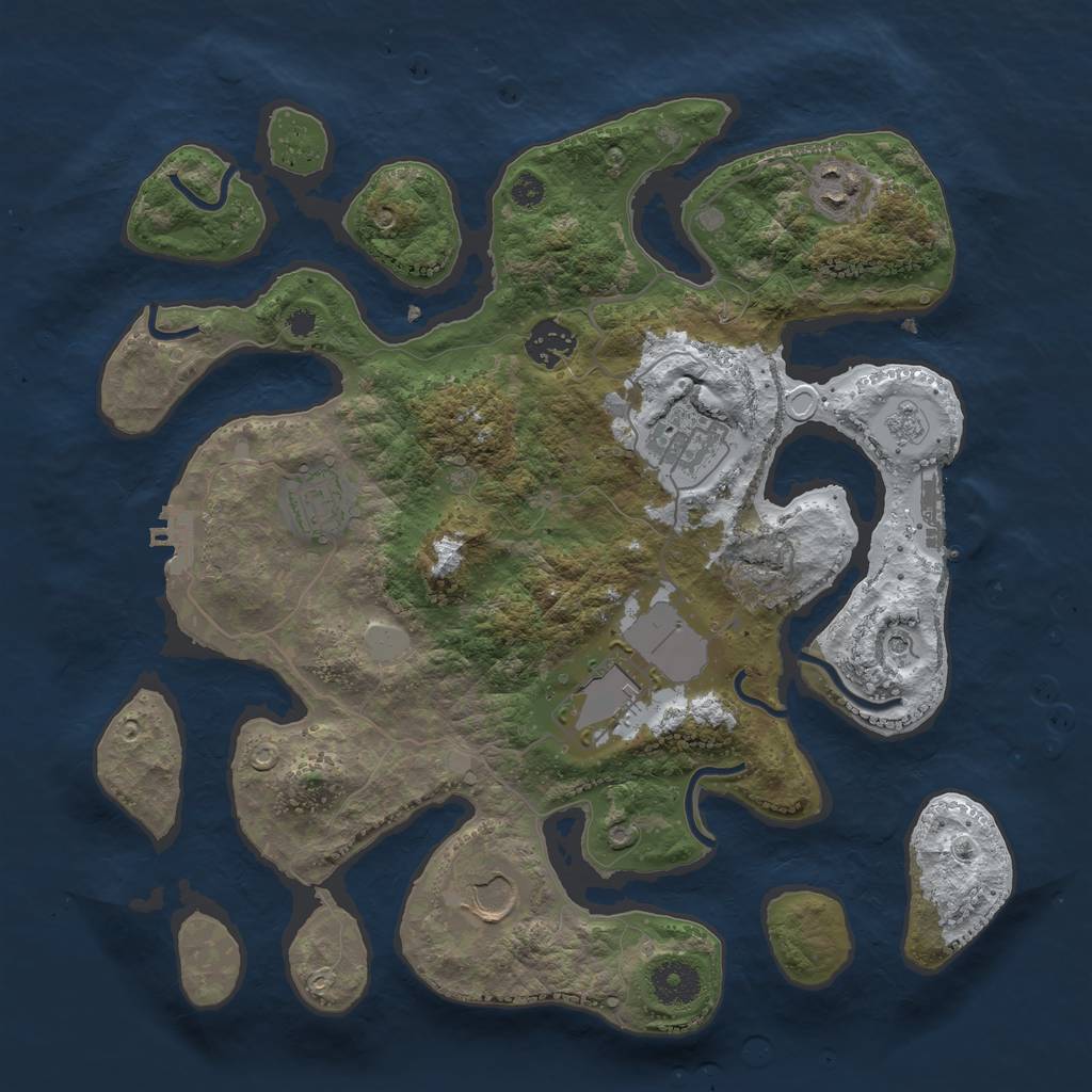 Rust Map: Procedural Map, Size: 3500, Seed: 5027788, 15 Monuments
