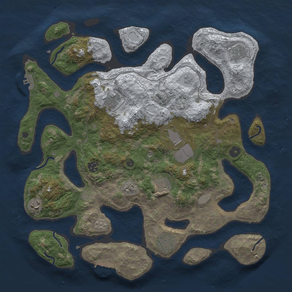 Rust Map: Procedural Map, Size: 4000, Seed: 2006642013, 17 Monuments