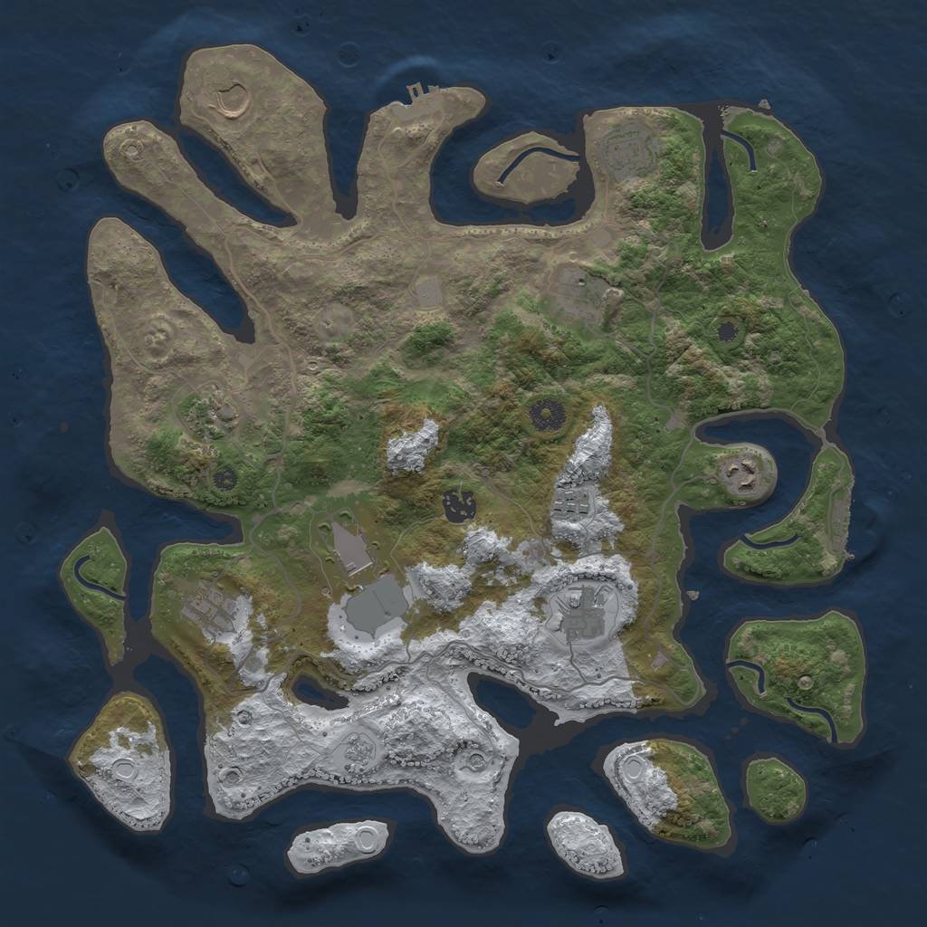 Rust Map: Procedural Map, Size: 4000, Seed: 361078, 19 Monuments