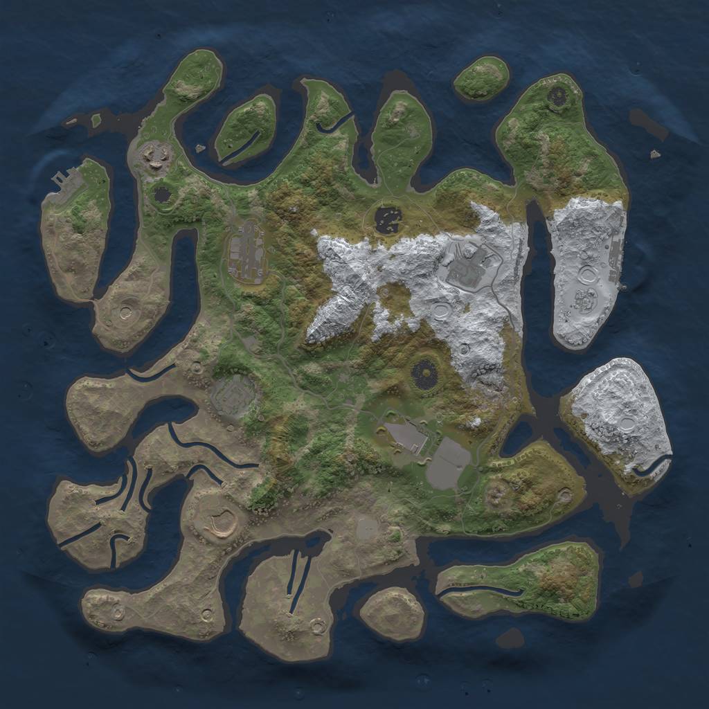 Rust Map: Procedural Map, Size: 3800, Seed: 5243428, 16 Monuments