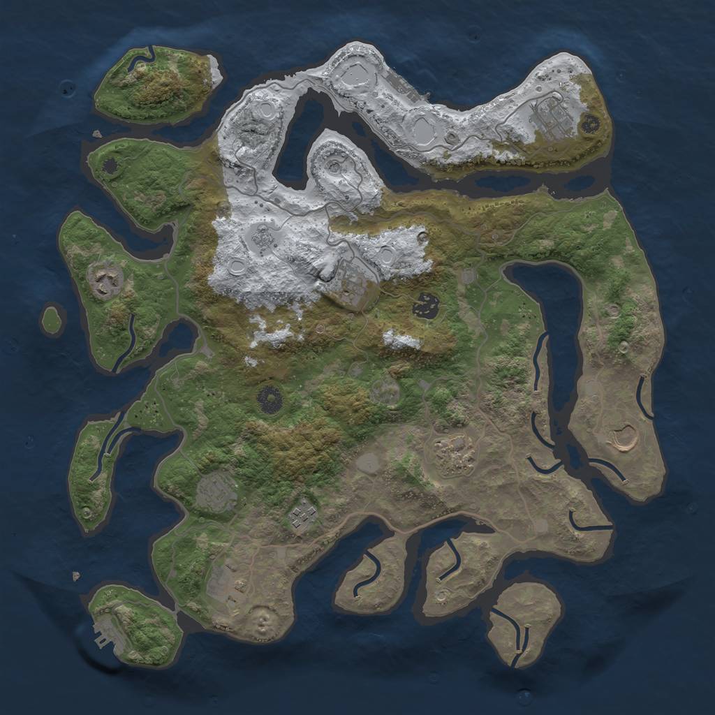 Rust Map: Procedural Map, Size: 4000, Seed: 22092440, 18 Monuments