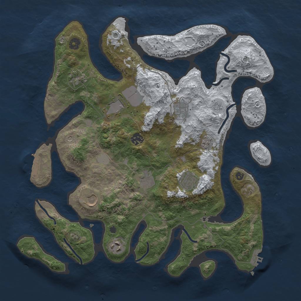 Rust Map: Procedural Map, Size: 3800, Seed: 5500527, 18 Monuments