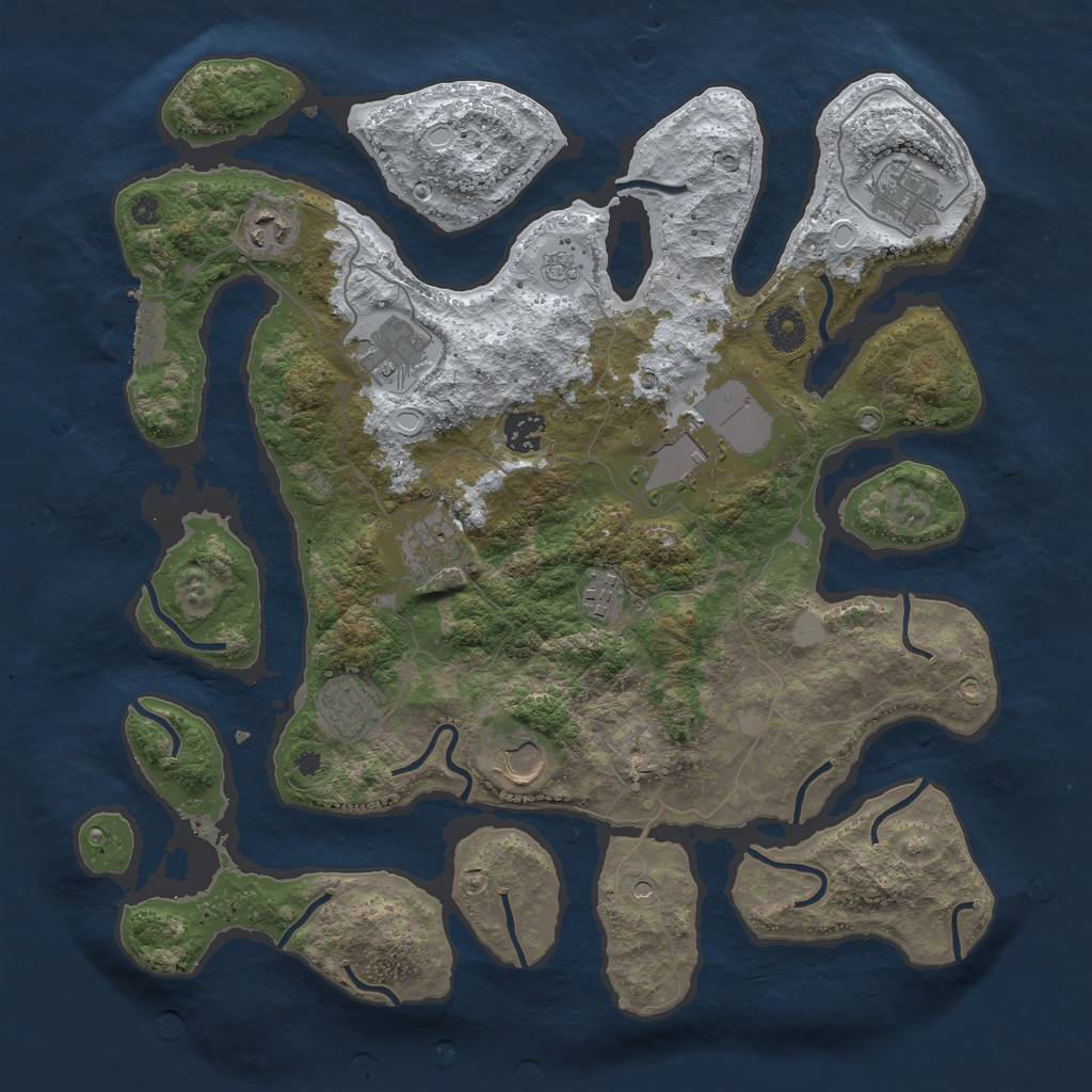 Rust Map: Procedural Map, Size: 3800, Seed: 3000617, 17 Monuments