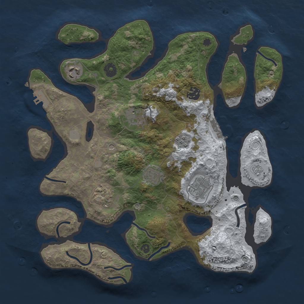 Rust Map: Procedural Map, Size: 3400, Seed: 734065909, 16 Monuments