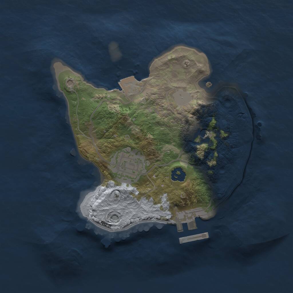 Rust Map: Procedural Map, Size: 2000, Seed: 36320544, 4 Monuments