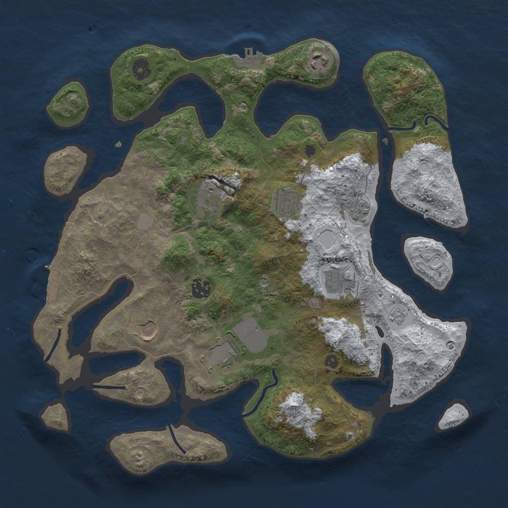 Rust Map: Procedural Map, Size: 3800, Seed: 5528895, 17 Monuments