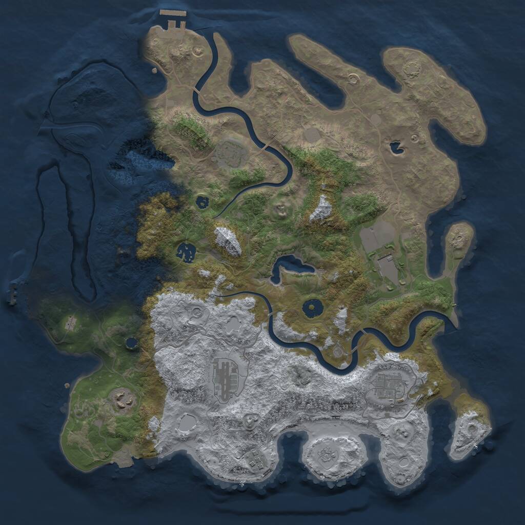 Rust Map: Procedural Map, Size: 4000, Seed: 80, 13 Monuments