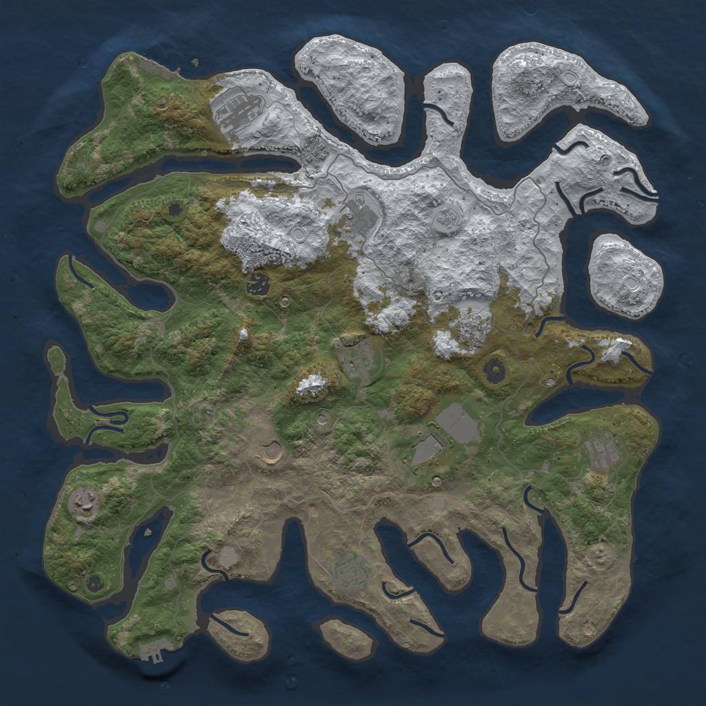 Rust Map: Procedural Map, Size: 4500, Seed: 5114579, 20 Monuments