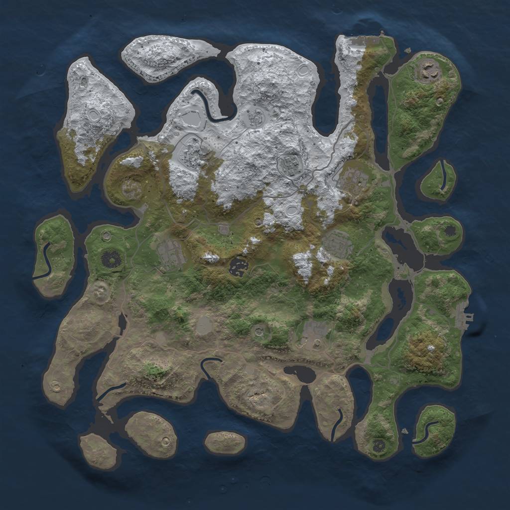 Rust Map: Procedural Map, Size: 4000, Seed: 828173, 17 Monuments