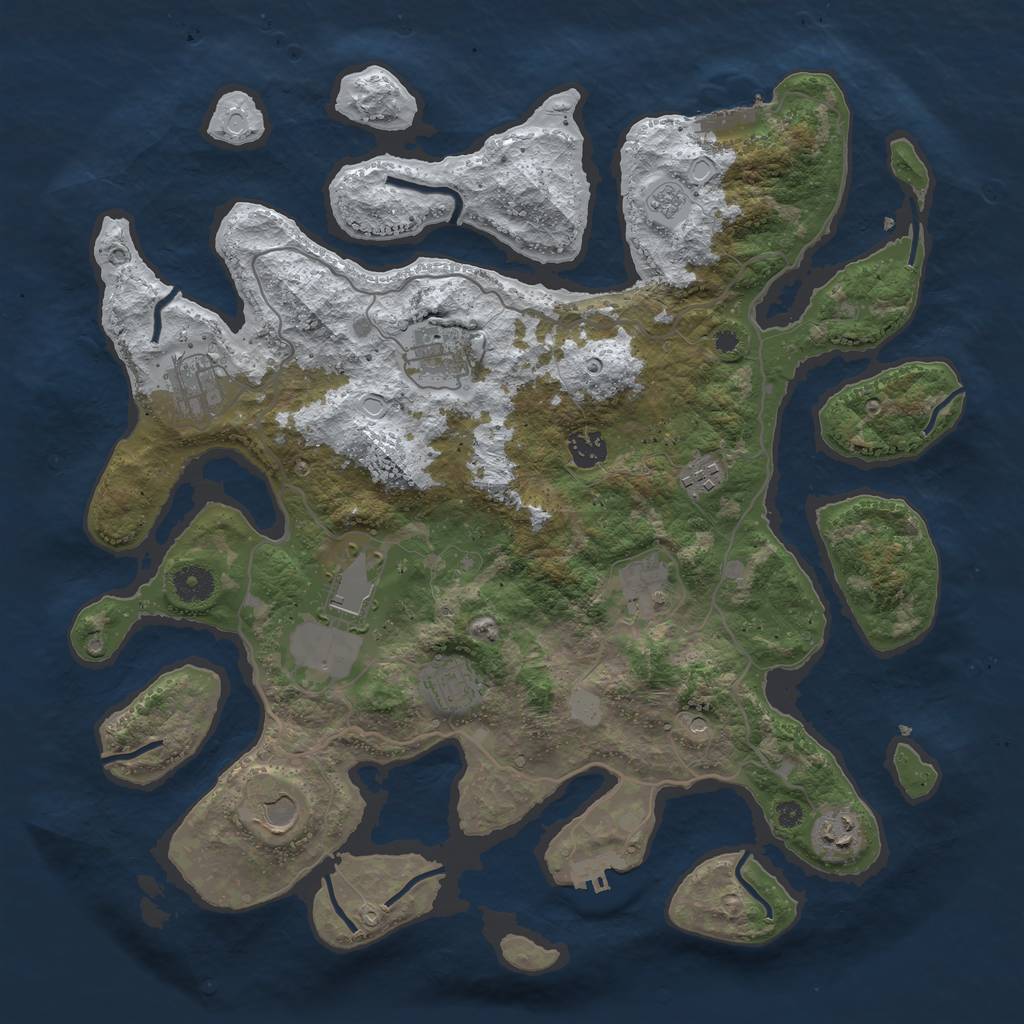 Rust Map: Procedural Map, Size: 4000, Seed: 924219, 18 Monuments